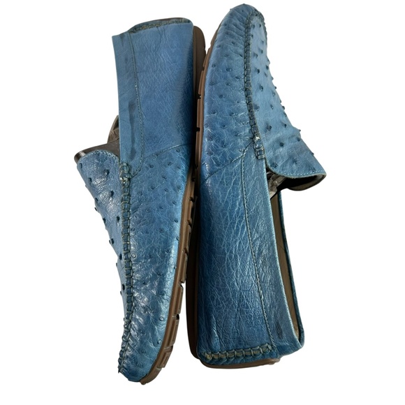 Genuine Aldo Brue Blue Genuine Walking Pillow Ostrich Driving Shoes Size 10 main image 13